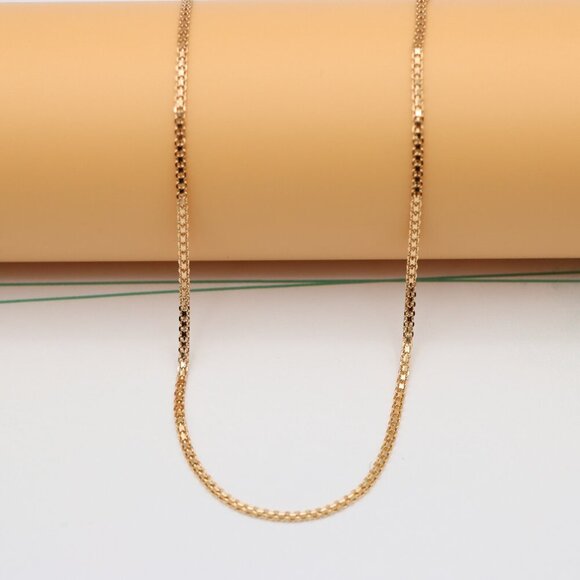 "Polished Rose Gold Box Chain Necklace  Modern Style, XPNL0123 - Picture 6 of 12